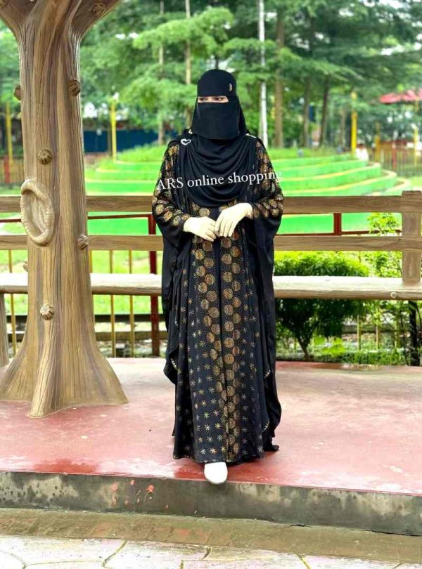 💥 প্রিমিয়াম দুবাই চেরি কাপড় পার্শিয়ালি 4 পার্ট, রাজকীয় আবায়া বোরকা